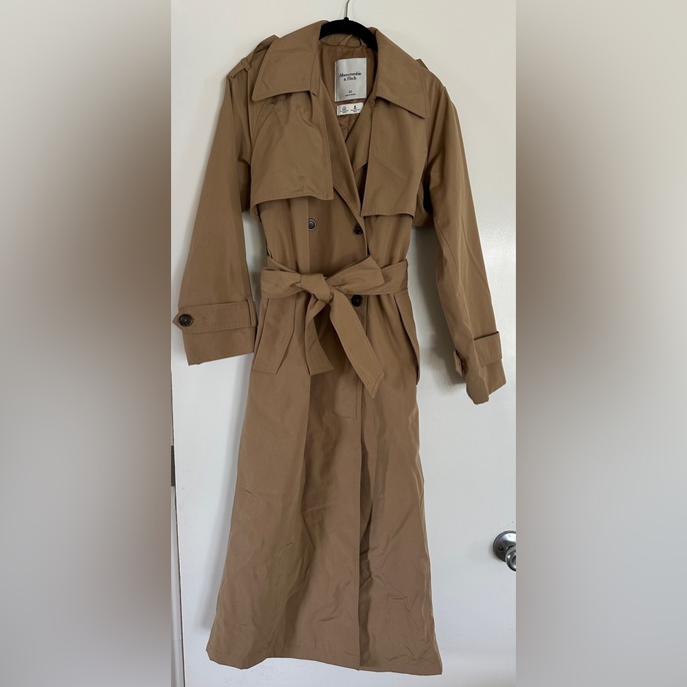 Classic Tan Trench Coat with Belt
